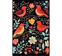 Redbird Garden Notebook - A Dark Floral Journal for Nature-Inspired Writing: 6x9” Lined Notebook Featuring Watercolor Birds & Floral Designs - 120 Pages with Subtle Background Art