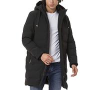 Redbridge Abrigo acolchado - Parka larga con capucha y cremallera - Chaqueta de invierno ligeramente acolchada con bolsillos con cremallera, corte regular, Negro , M