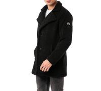 Redbridge Abrigo para Hombre, Chaqueta de Largo, Trenchcoat, Abrigo Fluffy, Negro , M