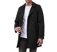 Redbridge Abrigo para hombre Trenchcoat Chaqueta Chaqueta de entretiempo Versión Ligera, Negro , XL
