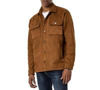 Redbridge Camisa para hombre, aspecto de ante, camisa de manga larga, corte moderno, con bolsillos, Taba Marrón, S