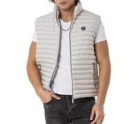 Redbridge Chaleco de hombre con cuello alto Bubble Vest Chaqueta, beige, L