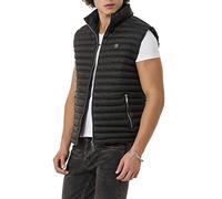Redbridge Chaleco de hombre con cuello alto Bubble Vest Chaqueta, Negro , L