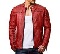 Redbridge - Chaqueta de entretiempo para hombre, piel auténtica, piel sintética, algodón, con zonas acolchadas