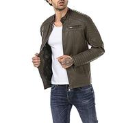 Redbridge Chaqueta de Hombres Cuero Sintético Moda Casual Negro