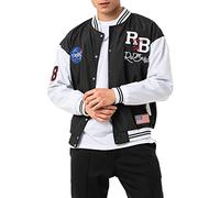 Redbridge - Chaqueta universitaria de 2 tonos RB para hombre, Negro , L