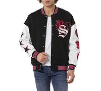 Redbridge Chaqueta universitaria unisex de estilo retro Elegante chaqueta varsity con bordados para ocio y ropa de calle, Negro y blanco., M