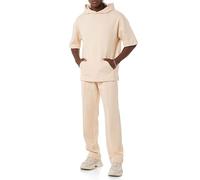 Redbridge Conjunto básico de chándal para hombre, camiseta y pantalón, beige, L