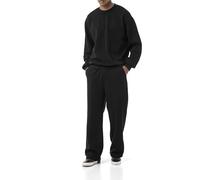 Redbridge Conjunto de chándal de dos piezas - Cómodo traje de jogging con sudadera y pantalón - Prenda de estar por casa y chándal para el ocio y el día a día, Negro , XL