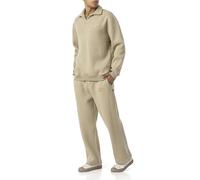 Redbridge Conjunto de sudadera informal con cuello de polo, cómodo de dos piezas con aspecto oversized, verde oliva, XL