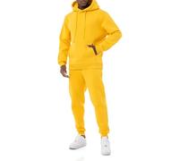 Redbridge Elegante chándal para hombre con capucha y pantalones de chándal de alta calidad, corte holgado, amarillo, XL