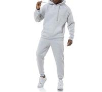 Redbridge Elegante chándal para hombre con capucha y pantalones de chándal de alta calidad, corte holgado, gris, M