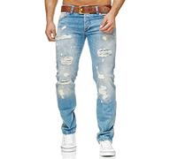 Redbridge Jeans - Pantalones vaqueros de corte regular con aspecto desgastado con rasgaduras - Vaqueros de 5 bolsillos para ocio, ropa de calle y uso diario, 29W / 30L