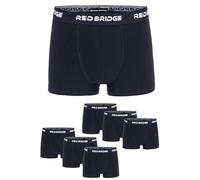 Redbridge Juego de 6 calzoncillos tipo bóxer para hombre, de algodón, cintura elástica con logotipo, ropa interior cómoda de corte clásico, azul, L