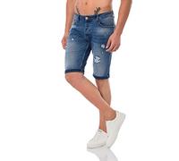 Redbridge Pantalones cortos de mezclilla premium vaquero casual, Azul marino, 34W