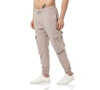 Redbridge Pantalones de chándal para hombre, estilo cargo, beige, L