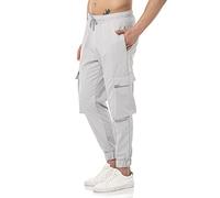 Redbridge Pantalones de chándal para hombre, estilo cargo, gris, S