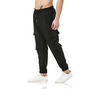 Redbridge Pantalones de chándal para hombre, estilo cargo, Negro , L