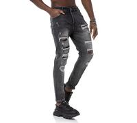 Redbridge Pantalones vaqueros de hombre Denim Pants aspecto destruido, antracita, 30W / 32L
