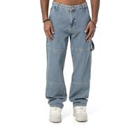 Redbridge Pantalones vaqueros en diseño cargo de moda corte ancho baggy, azul, 34W / 32L