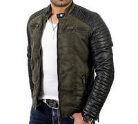 Redbridge Red Bridge R-41451W Chaqueta de motorista para hombre, piel sintética, con zonas acolchadas, XS-5XL caqui XXXL