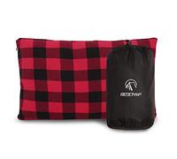 REDCAMP Almohada pequeña de camping ligera y comprimible, almohada de viaje de franela con funda de almohada extraíble para adultos, ideal para senderismo, picnic al aire libre, mochileros, rojo y