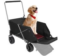 REDCAMP Carrito plegable para perros con extremo trasero extensible resistente, 134 L, grande, plegable, para camping, jardín, carrito con ruedas para compras deportivas
