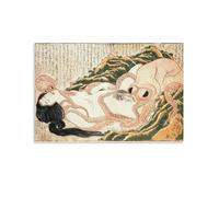 REDCHAMBER Póster de Katsushika Hokusai El sueño de la esposa de los pescadores para pared, póster impreso, lienzo, obras de arte, decoración de habitación, 40 x 60 cm