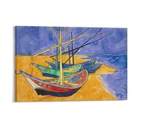 REDCHAMBER Póster del pintor holandés Vincent Van Gogh Sun Boats on The Beach Poster lienzo pintura póster arte pared arte decorativo impresión moderna decoración 24 x 36 pulgadas (60 x 90 cm)
