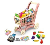 RedCrab Carro Compra Juguetes Infantil, Juego de Accesorios de Tienda de 64 Piezas, Carrito de Compras de Juguete para Regalo Educativo