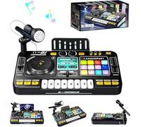 RedCrab Mezclador DJ para niños, Tocadiscos Mezclador para niños con más de 100 Efectos de Sonido, Teclado Musical Interactivo, Set DJ Musical Educativo para niñas y niñas (Negro)