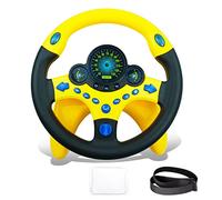 RedCrab Volante de Juguete para Niños, 360° Rotación Controlador Portátil Simulado con Sonido y Música Volante Juguete, Simulador Conduccion Juguete Educativo para Regalo para Niños y Niñas (Negro1)