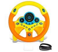RedCrab Volante de Juguete para Niños, 360° Rotación Controlador Portátil Simulado con Sonido y Música Volante Juguete, Simulador Conduccion Juguete Educativo para Regalo para Niños y Niñas (Naranja)