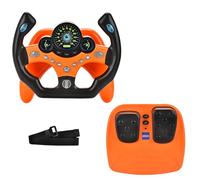 RedCrab Volante de Juguete para Niños con Freno y Acelerador, 360° Rotación Simulador de Conduccion Niños con Funciones de Luz y Sonido, Juguetes Educativo para Regalo (Naranja)