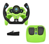 RedCrab Volante de Juguete para Niños con Freno y Acelerador, 360° Rotación Simulador de Conduccion Niños con Funciones de Luz y Sonido, Juguetes Educativo para Regalo (Verde)