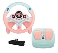 RedCrab Volante de Juguete para Niños con Pedal Freno y Acelerador, Simulador de Conduccion Niños con Rotación de 360°, Volante para Niños para Coche con Función de Luz, Sonido y Música (Rosa)