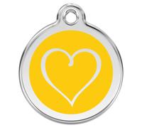 RedDingo Marca Gato Se Puede Grabar Cartoon Corazón Amarillo Ø20mm S Acero Inox.