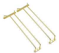RedDreamer Estante de vidrio de vino dorado de 35,5 cm, soporte para copas de vino de acero inoxidable, soporte para colgar para gabinete de cocina, juego de 2