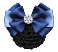 Redecilla de pelo con lazo para mujer, elegante malla de coiffure con lazo de perlas, para moño (estilo 1)