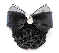 Redecilla de pelo para mujer, con lazo, para el trabajo, para enfermera, banco, horquillas para el pelo, para moño (color 3, estilo 1)