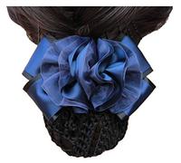 Redecilla for el pelo, pasador de red, pasador con lazo, accesorio for el pelo con flores, color azul oscuro