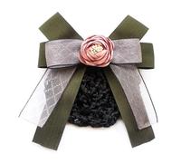 Redecilla para el pelo con lazo para mujer, con lazo y flores, para moño (verde, estilo 1)