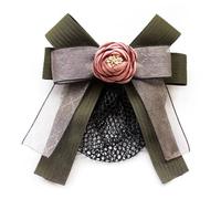 Redecilla para el pelo con lazo para mujer, con lazo y flores, para moño (verde, estilo 2)