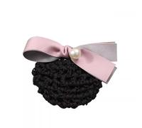 Redecilla para el pelo con lazo para mujer, lazo para el pelo, lazo de perla, red para moño (rosa)