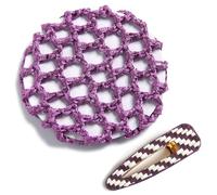 Redecilla Pelo 3 piezas de redecilla for el pelo color caramelo for danza del ballet, bandas elásticas for el pelo de ganchillo, accesorios for el cabello lisos(Grape Purple Set)