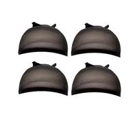 Redecilla Pelo Gorro de peluca, gorro de media, gorro de peluca transparente, gorro de nailon fino, multifuncional, práctico y cubrecabezas.(Black 4 Pcs)