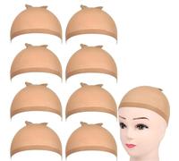 Redecillas para pelucas, Gorro de peluca Multicolor transparente elástico fino Invisible nailon seguro transpirable 8 Uds(Color 18)