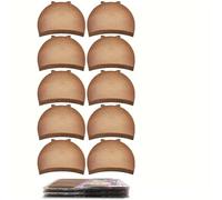 Redecillas para pelucas, Gorro De Peluca Nylon Elástico Invisible Transpirable Peluca De Encaje Medias Unisex Multicolor 4/10 Piezas(Dark Brown 10Pcs)