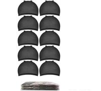 Redecillas para pelucas, Gorro De Peluca Nylon Elástico Invisible Transpirable Peluca De Encaje Medias Unisex Multicolor 4/10 Piezas(Black 10Pc)