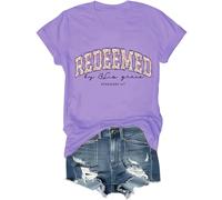 Redeemed by His Grace Shirt by His Grace Shirt, Redeemed Shirts Women Man, morado claro, S